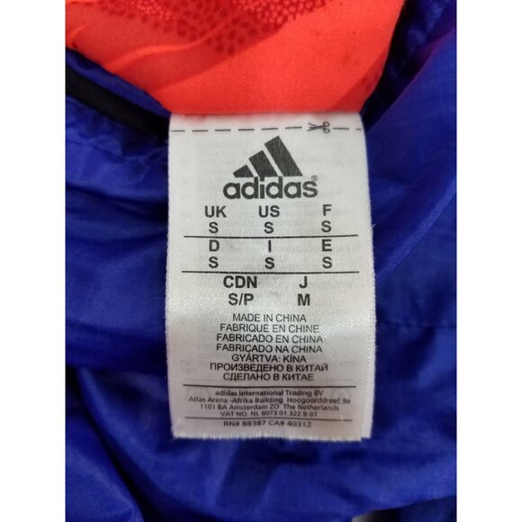 Adidas Mens Reversible Basketball Windbreaker Size Small Neon Orange Blue Jacket - Picture 6 of 9